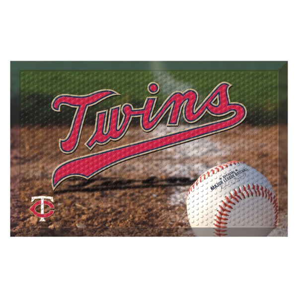 FanMats® - Minnesota Twins 19" x 30" Rubber Scraper Door Mat with "Twins" Wordmark