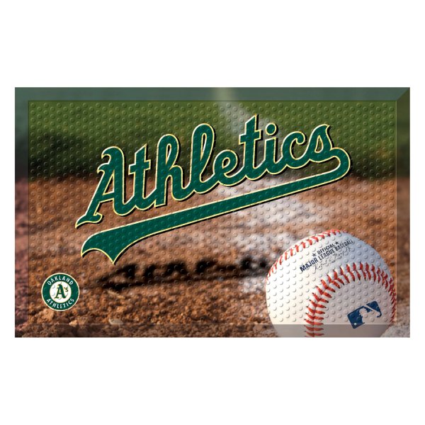 FanMats® - Oakland Athletics 19" x 30" Rubber Scraper Door Mat with "Athletics" Wordmark