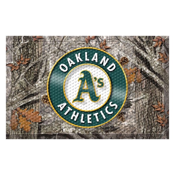 FanMats® - "Camo" Oakland Athletics 19" x 30" Rubber Scraper Door Mat with "Circular Oakland Athletics with A" Logo