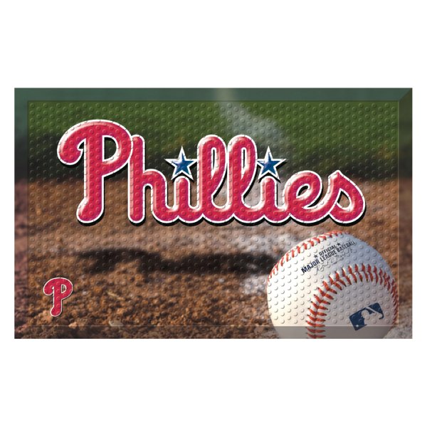 FanMats® - Philadelphia Phillies 19" x 30" Rubber Scraper Door Mat with "Phillies" Wordmark