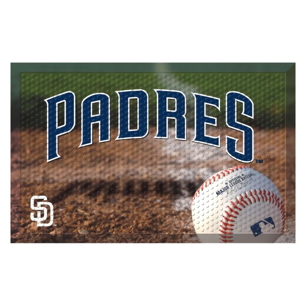 FanMats® - San Diego Padres 19" x 30" Rubber Scraper Door Mat with "Padres" Wordmark
