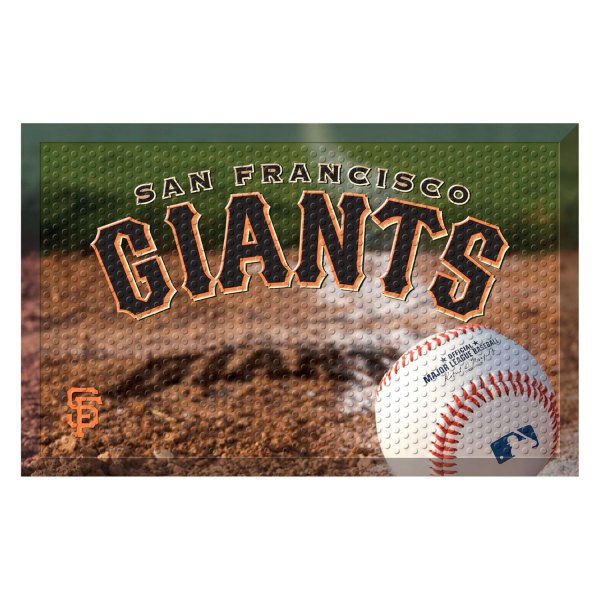 FanMats® - San Francisco Giants 19" x 30" Rubber Scraper Door Mat with "San Fansisco Giants" Wordmark