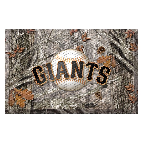 FanMats® - "Camo" San Francisco Giants 19" x 30" Rubber Scraper Door Mat with "Baseball with Giants Wordmark" Logo