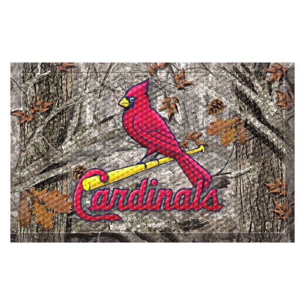 FanMats® - "Camo" St. Louis Cardinals 19" x 30" Rubber Scraper Door Mat with "Cardinal with Bat & Cardinals Wordmark" Logo