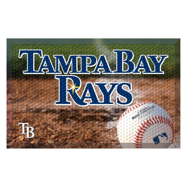 FanMats® - Tampa Bay Rays 19" x 30" Rubber Scraper Door Mat with "Tampa Bay Rays" Wordmark