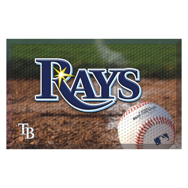 FanMats® - "Camo" Tampa Bay Rays 19" x 30" Rubber Scraper Door Mat with "Baseball Diamond & Rays Wordmark" Logo