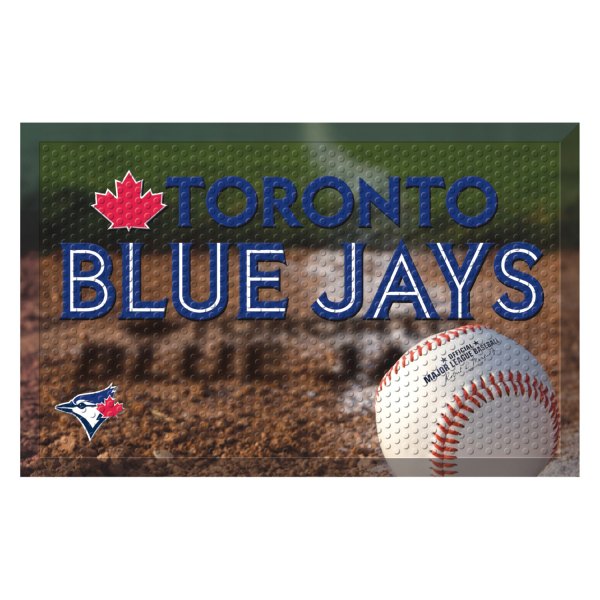 FanMats® - Toronto Blue Jays 19" x 30" Rubber Scraper Door Mat with "Toronto Blue Jays" Wordmark