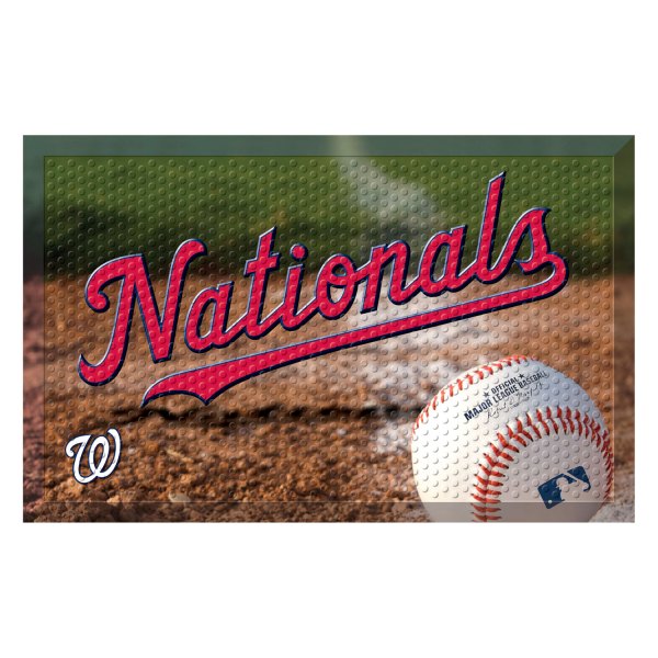 FanMats® - Washington Nationals 19" x 30" Rubber Scraper Door Mat with "Nationals" Wordmark
