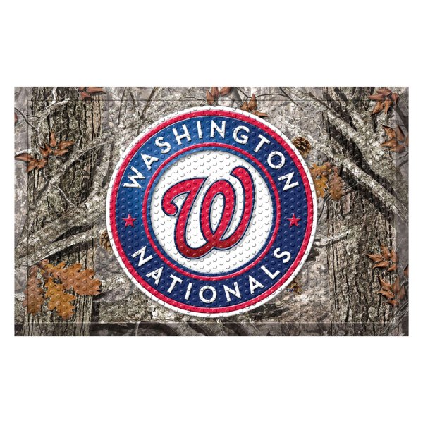 FanMats® - "Camo" Washington Nationals 19" x 30" Rubber Scraper Door Mat with "Circular Washington Nationals with W" Logo