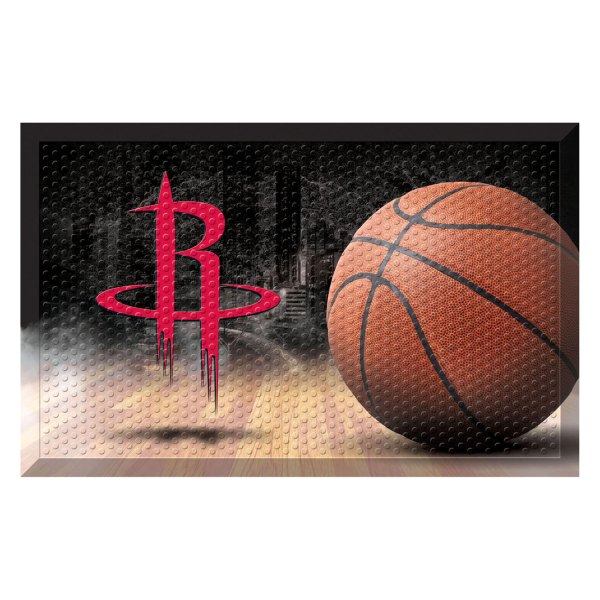 FanMats® - Houston Rockets 19" x 30" Rubber Scraper Door Mat with "R" Logo