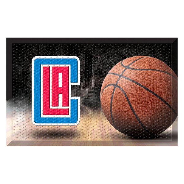 FanMats® - Los Angeles Clippers 19" x 30" Rubber Scraper Door Mat with "LAC" Logo