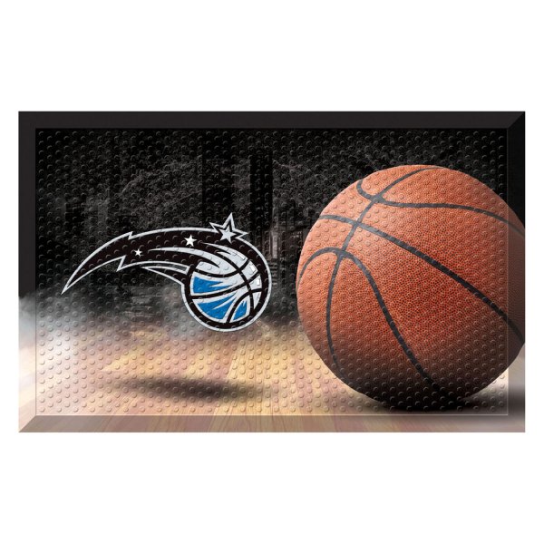 FanMats® - Orlando Magic 19" x 30" Rubber Scraper Door Mat with "Magic Basketball Icon" Logo