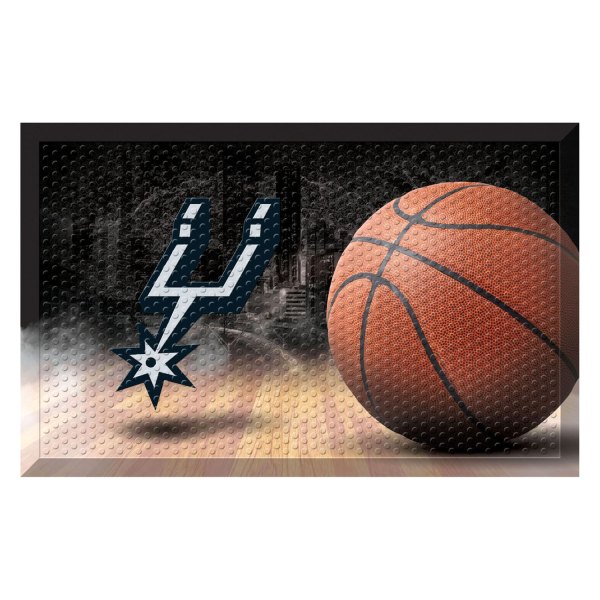 FanMats® - San Antonio Spurs 19" x 30" Rubber Scraper Door Mat with "Spurs" Logo