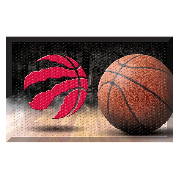 FanMats® - Toronto Raptors 19" x 30" Rubber Scraper Door Mat with "Clawed Basketball" Primary Logo
