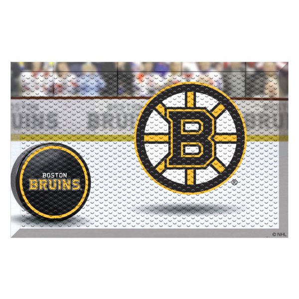 FanMats® - Boston Bruins 19" x 30" Rubber Scraper Door Mat with "Spoked-B" Logo