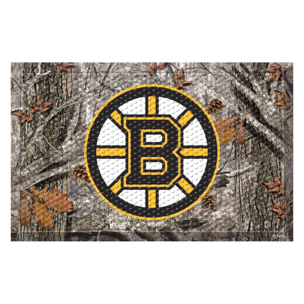 FanMats® - "Camo" Boston Bruins 19" x 30" Rubber Scraper Door Mat with "Spoked-B" Logo