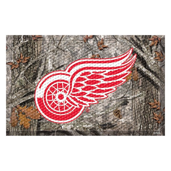 FanMats® - "Camo" Detroit Red Wings 19" x 30" Rubber Scraper Door Mat with "Winged Wheel" Primary Logo