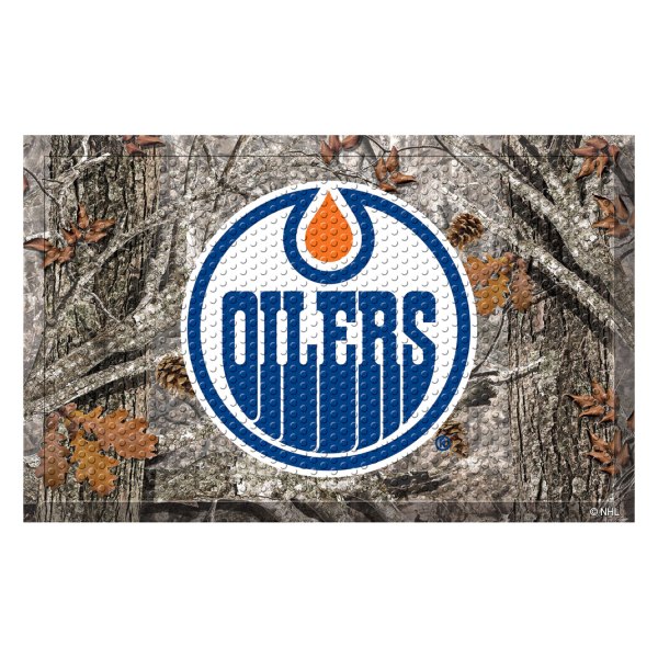 FanMats® - "Camo" Edmonton Oilers 19" x 30" Rubber Scraper Door Mat with "Circle Oilers" Logo