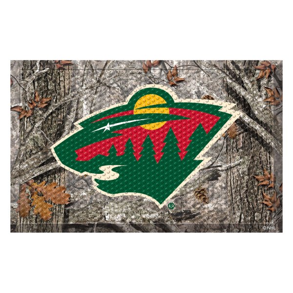 FanMats® - "Camo" Minnesota Wild 19" x 30" Rubber Scraper Door Mat with "Wild" Primary Logo