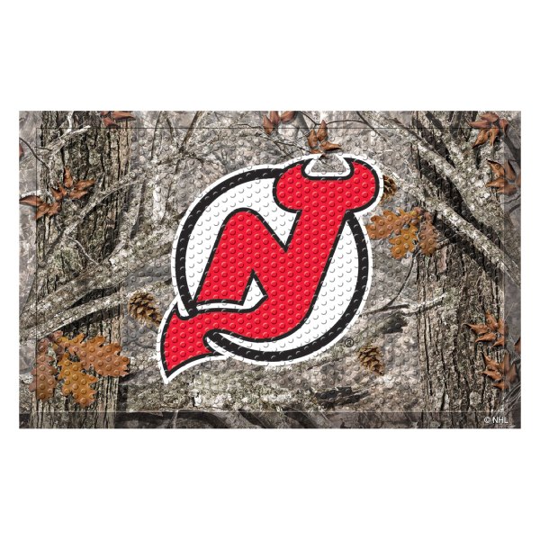 FanMats® - "Camo" New Jersey Devils 19" x 30" Rubber Scraper Door Mat with "NJ Devil Horn" Logo