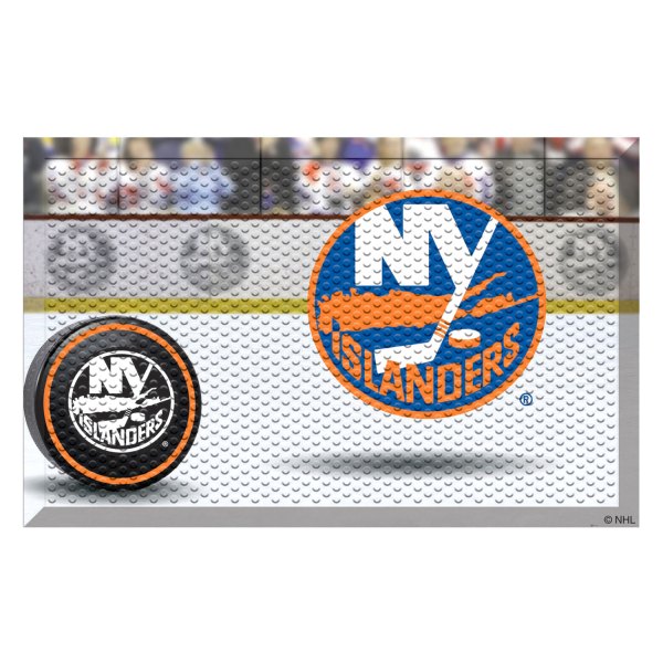 FanMats® - New York Islanders 19" x 30" Rubber Scraper Door Mat with "NY Isl&ers Circle" Logo