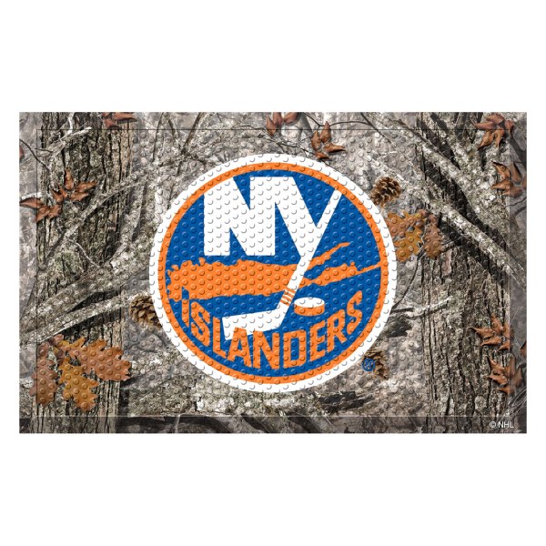 FanMats® - "Camo" New York Islanders 19" x 30" Rubber Scraper Door Mat with "NY Isl&ers Circle" Logo