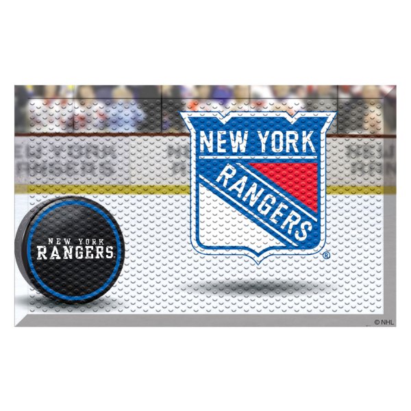 FanMats® - New York Rangers 19" x 30" Rubber Scraper Door Mat with "New York Rangers Shield" Logo