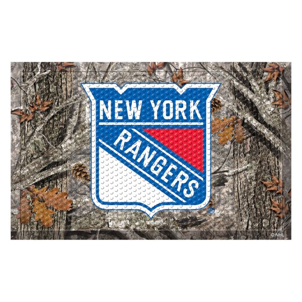 FanMats® - "Camo" New York Rangers 19" x 30" Rubber Scraper Door Mat with "New York Rangers Shield" Logo