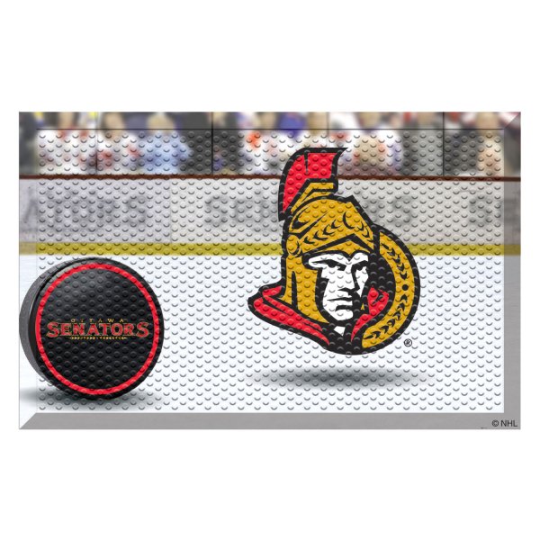 FanMats® - Ottawa Senators 19" x 30" Rubber Scraper Door Mat with "Senator" Logo