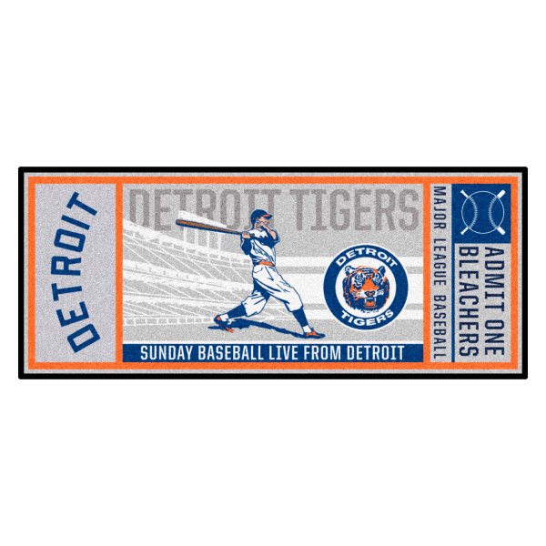 FanMats® - Cooperstown Retro Collection 1964 Detroit Tigers 30" x 72" Nylon Face Retro Ticket Runner Mat