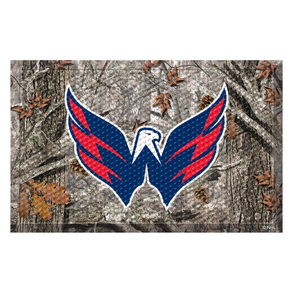 FanMats® - "Camo" Washington Capitals 19" x 30" Rubber Scraper Door Mat with "Eagle" Logo