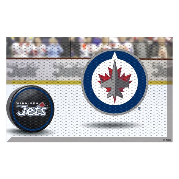FanMats® - Winnipeg Jets 19" x 30" Rubber Scraper Door Mat with "Jets Primary" Logo