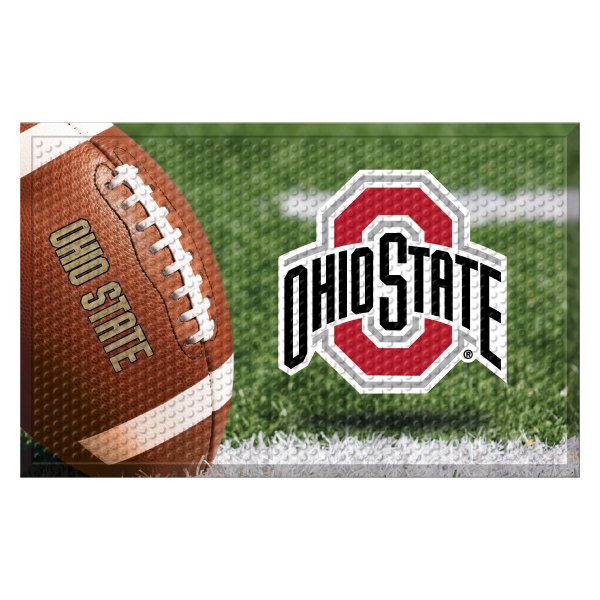 FanMats® - Ohio State University 19" x 30" Rubber Scraper Door Mat with "O & Ohio State" Logo
