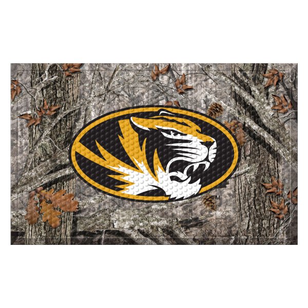 FanMats® - "Camo" University of Missouri 19" x 30" Rubber Scraper Door Mat with "Oval Tiger" Logo