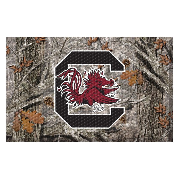 FanMats® - "Camo" University of South Carolina 19" x 30" Rubber Scraper Door Mat with "Block C & Gamecock" Logo