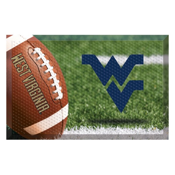 FanMats® - West Virginia University 19" x 30" Rubber Scraper Door Mat with "WV" Logo