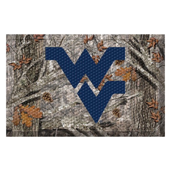 FanMats® - "Camo" West Virginia University 19" x 30" Rubber Scraper Door Mat with "WV" Logo
