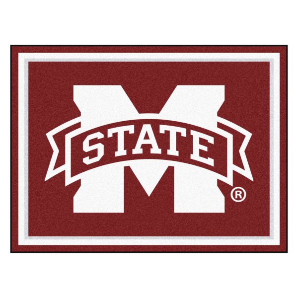FanMats® - Mississippi State University 96" x 120" Nylon Face Ultra Plush Floor Rug with "M State" Logo