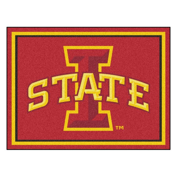 FanMats® - Iowa State University 96" x 120" Nylon Face Ultra Plush Floor Rug with "I State" Logo