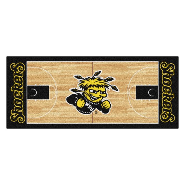 FanMats® - Wichita State University 30" x 72" Nylon Face Basketball Court Runner Mat with "WuShock" Logo & Wordmark