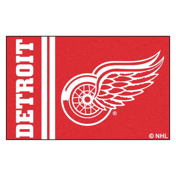 FanMats® - Detroit Red Wings 19" x 30" Nylon Face Uniform Starter Mat with "Winged Wheel" Primary Logo & Wordmark