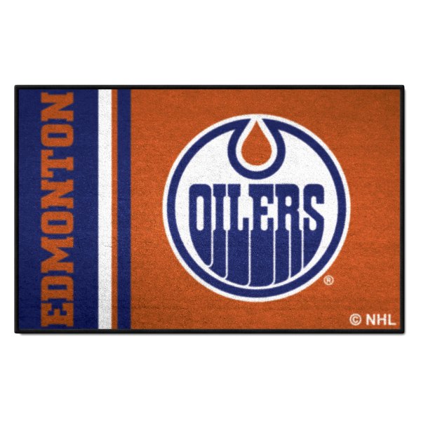 FanMats® - Edmonton Oilers 19" x 30" Nylon Face Uniform Starter Mat with "Circle Oilers" Logo & Wordmark