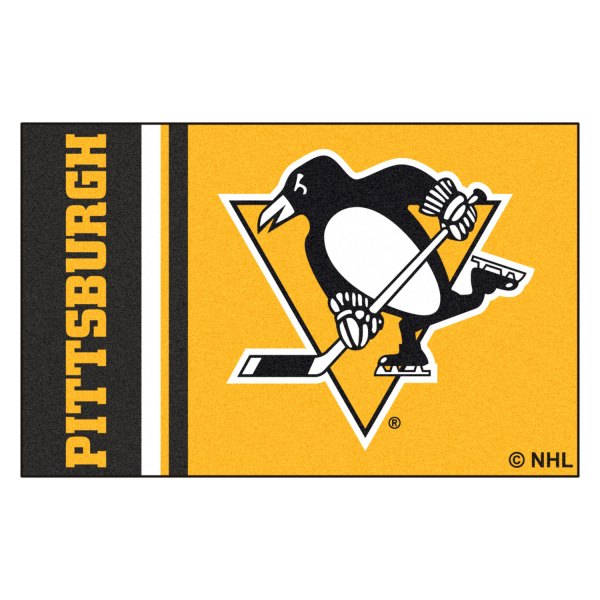 FanMats® - Pittsburgh Penguins 19" x 30" Nylon Face Uniform Starter Mat with "Penguins" Logo & Wordmark