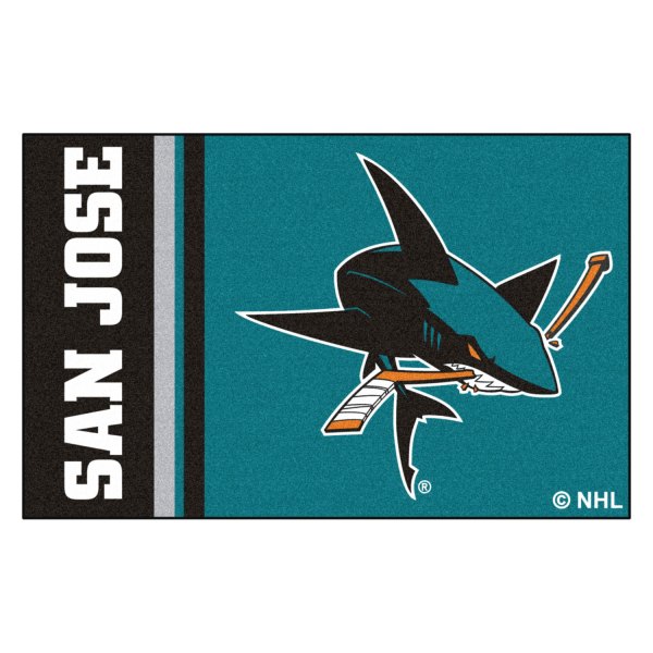 FanMats® - San Jose Sharks 19" x 30" Nylon Face Uniform Starter Mat with "Sharks" Logo & Wordmark