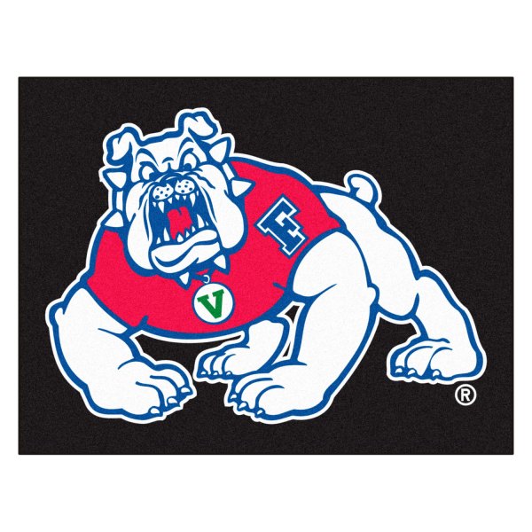 FanMats® - Fresno State University 33.75" x 42.5" Black Nylon Face All-Star Floor Mat with "Bulldog" Logo
