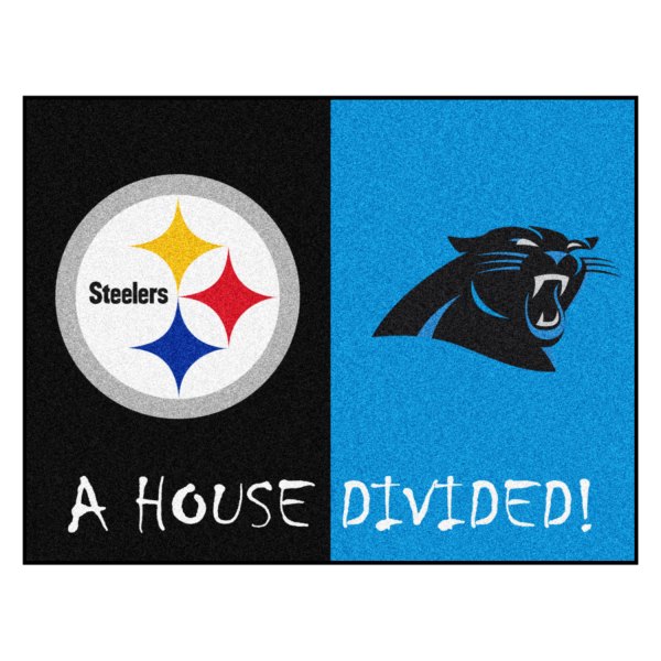 FanMats® - Pittsburgh Steelers/Carolina Panthers 33.75" x 42.5" Nylon Face House Divided Floor Mat