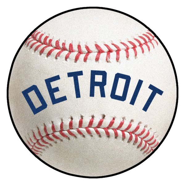 FanMats® - Cooperstown Retro Collection 1964 Detroit Tigers Baseball Mat 27" Dia Nylon Face Retro Baseball Ball Floor Mat