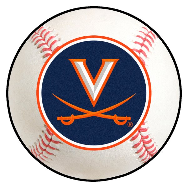 FanMats® - University of Virginia 27" Dia Nylon Face Baseball Ball Floor Mat with "V with Swords" Logo