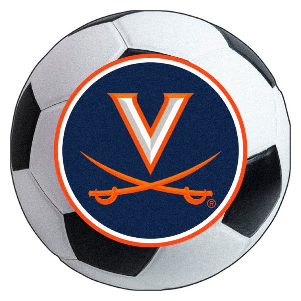 FanMats® - University of Virginia 27" Dia Nylon Face Soccer Ball Floor Mat with "V with Swords" Logo