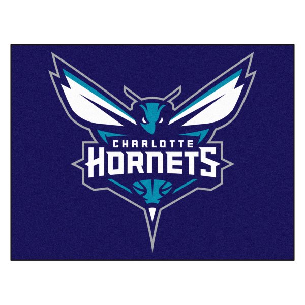 FanMats® - Charlotte Hornets 33.75" x 42.5" Nylon Face All-Star Floor Mat with "Hornet with Wordmark" Logo